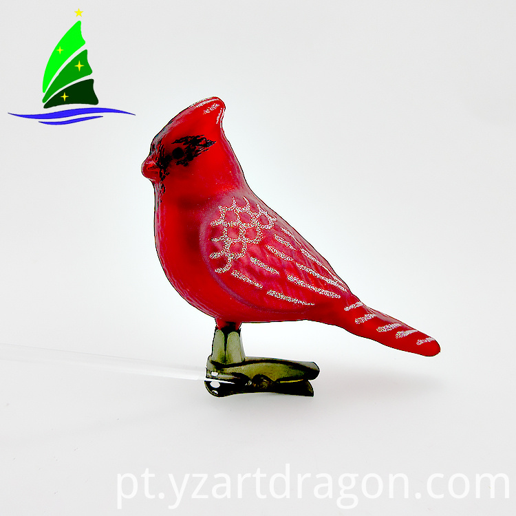 Enfeite de pássaro de vidro pendurado de Natal Christmas hanging glass bird ornament